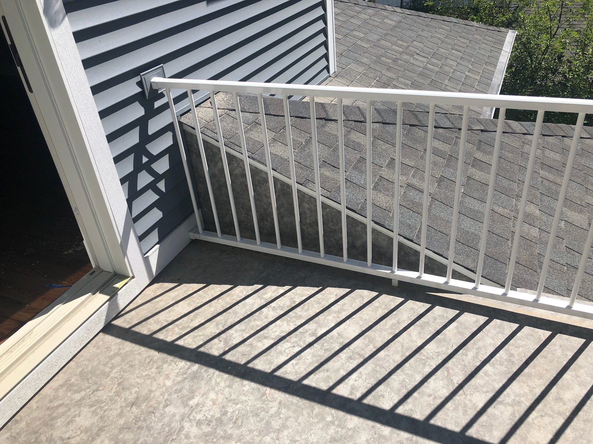 Second-story vinyl balcony in Cassville, Michigan