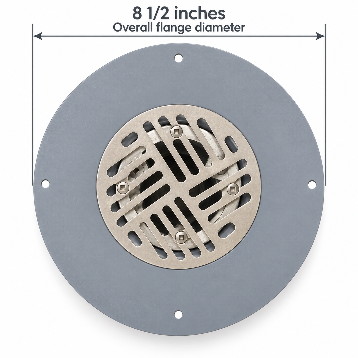 PVC coated drain 8 1/2 inch overall flange diameter